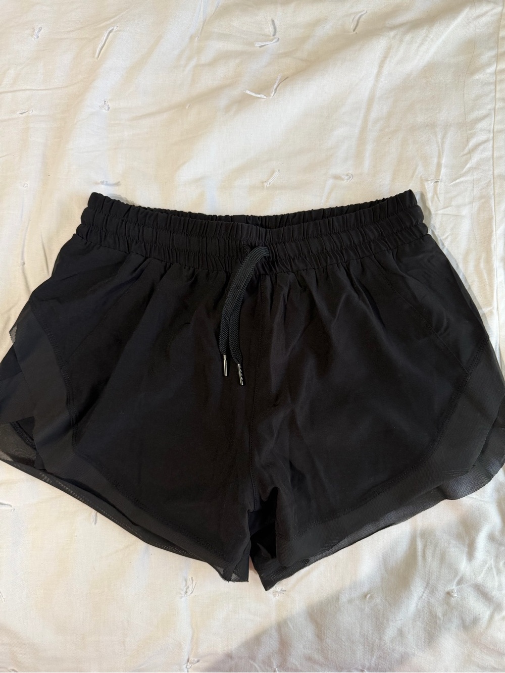 HALARA Black Mid-Rise Contrast 2 in 1 Running Shorts